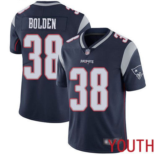 New England Patriots Football 38 Vapor Limited Navy Blue Youth Brandon Bolden Home NFL Jersey